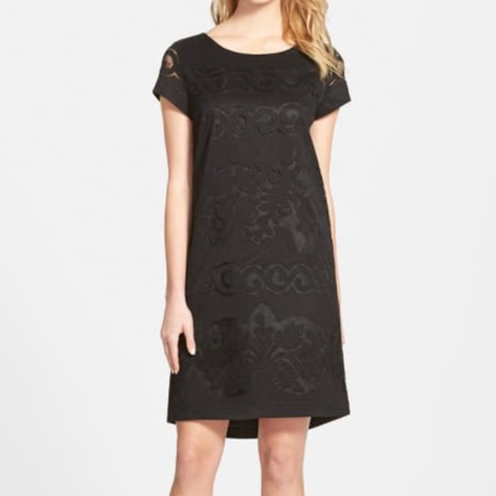 Halogen High Low Shift Dress Black Lace